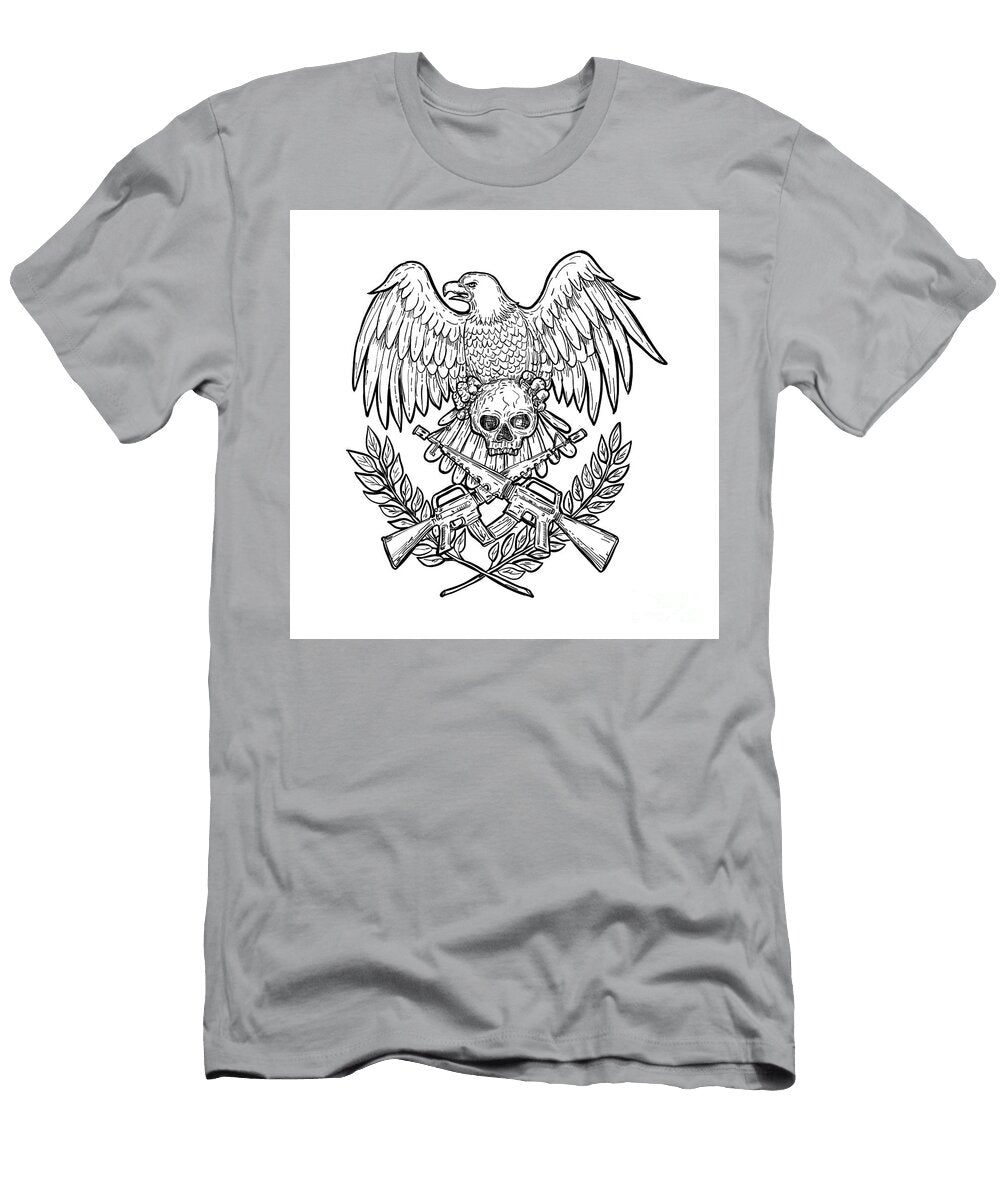 Eagle Skull Assault Rifle Drawing Aloysius Patrimonio T-Shirt