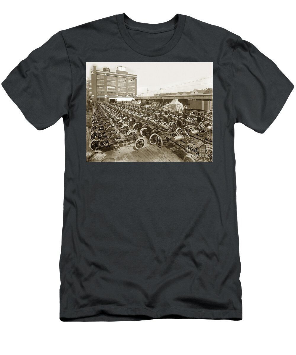 Early Ford Motor Company Assembly Plant Model T Completed Chassis Circa 1915 California Views Mr Pat Hathaway Archives T-Shirt