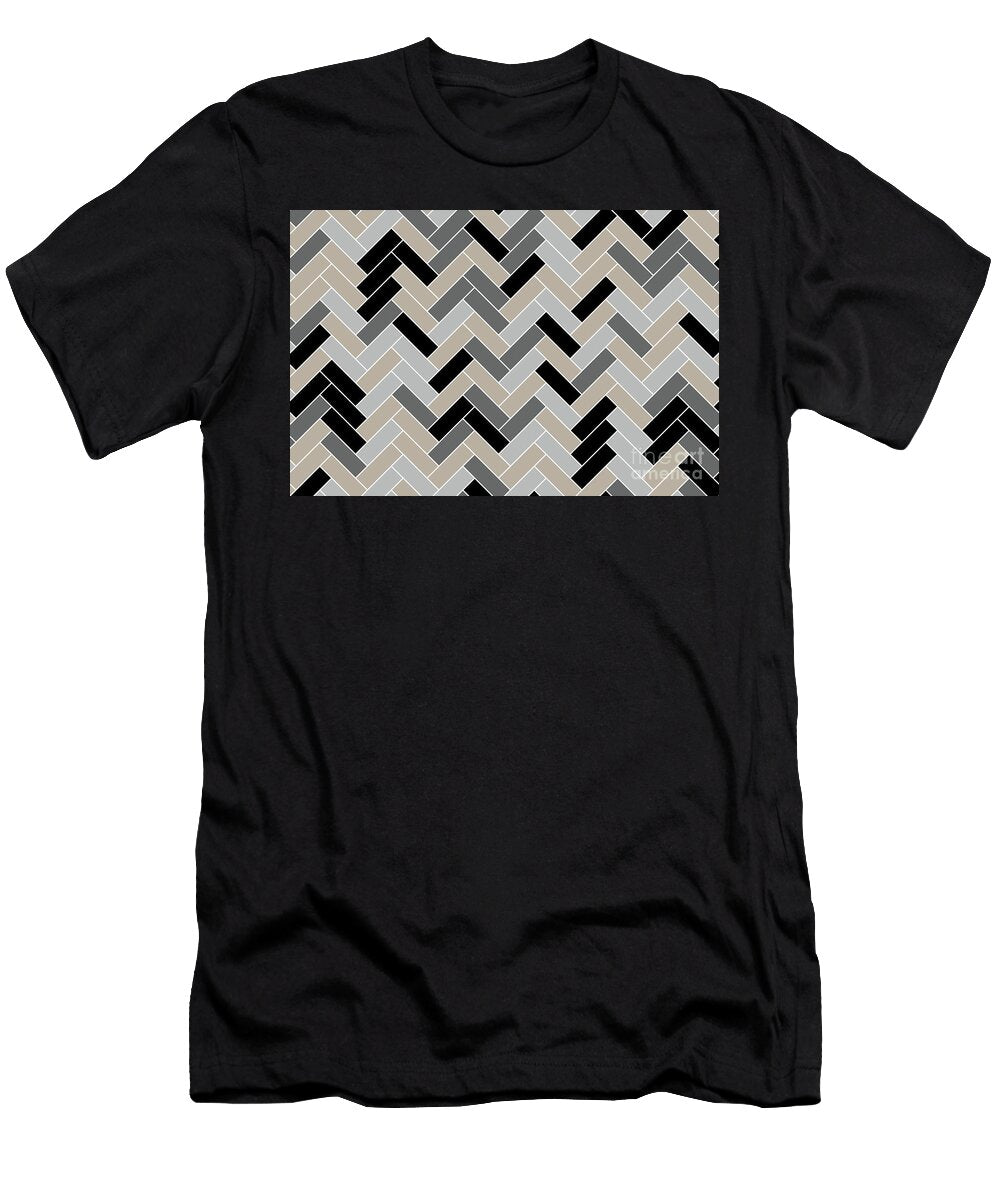 Earthy Beige Black Gray Herringbone Pattern Pairs Valspar 2023 Coty Ivory Brown 6006 1c Petite Patterns T-Shirt