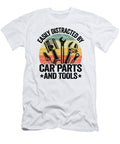 Easily Distracted By Car Parts and Tools Funny Mechanic Lisa Stronzi T-Shirt