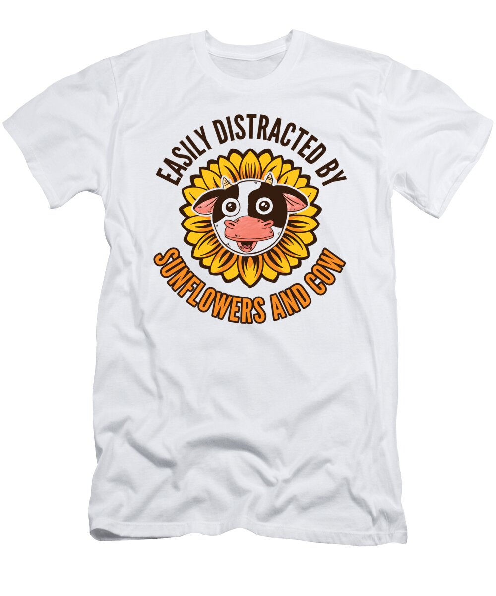 Easily Distracted By Sunflowers and Cows Toms Store T-Shirt