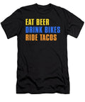 Eat Beer Drink Bikes Ride Tacos Jacob Zelazny T-Shirt