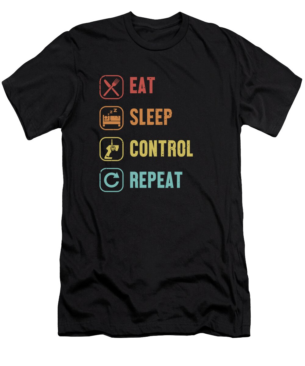 Eat Sleep Control Repeat Drag Racing Rc Car Slot Car Graphics Lab T-Shirt