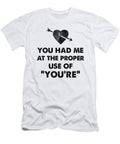 Educator Teacher Proper Use of Youre Grammar Nerd Kanig Designs T-Shirt