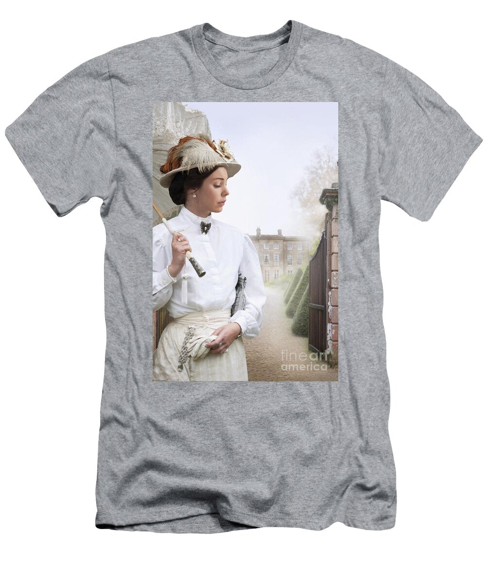 Edwardian Woman At the Approach to a Mansion House Lee Avison T-Shirt