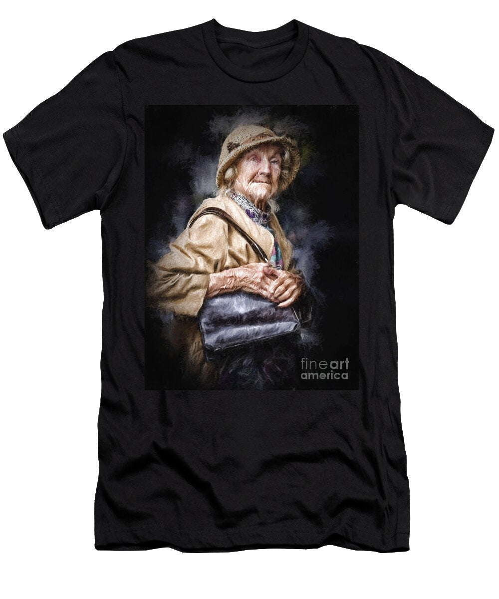 Elderly Lady Clutching Her Bag Sheila Smart T-Shirt