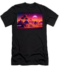 Electro Chromatic Oasis a Retrowave Pyramid Landscape Paul Konschake T-Shirt