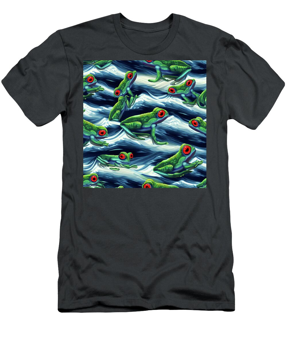 Elegant Oceanic Red Eyed Tree Frog Art Design Haritha Sree G S T-Shirt