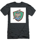 Elephant Mechanic Spanner Shoulder Crest Cartoon Aloysius Patrimonio T-Shirt