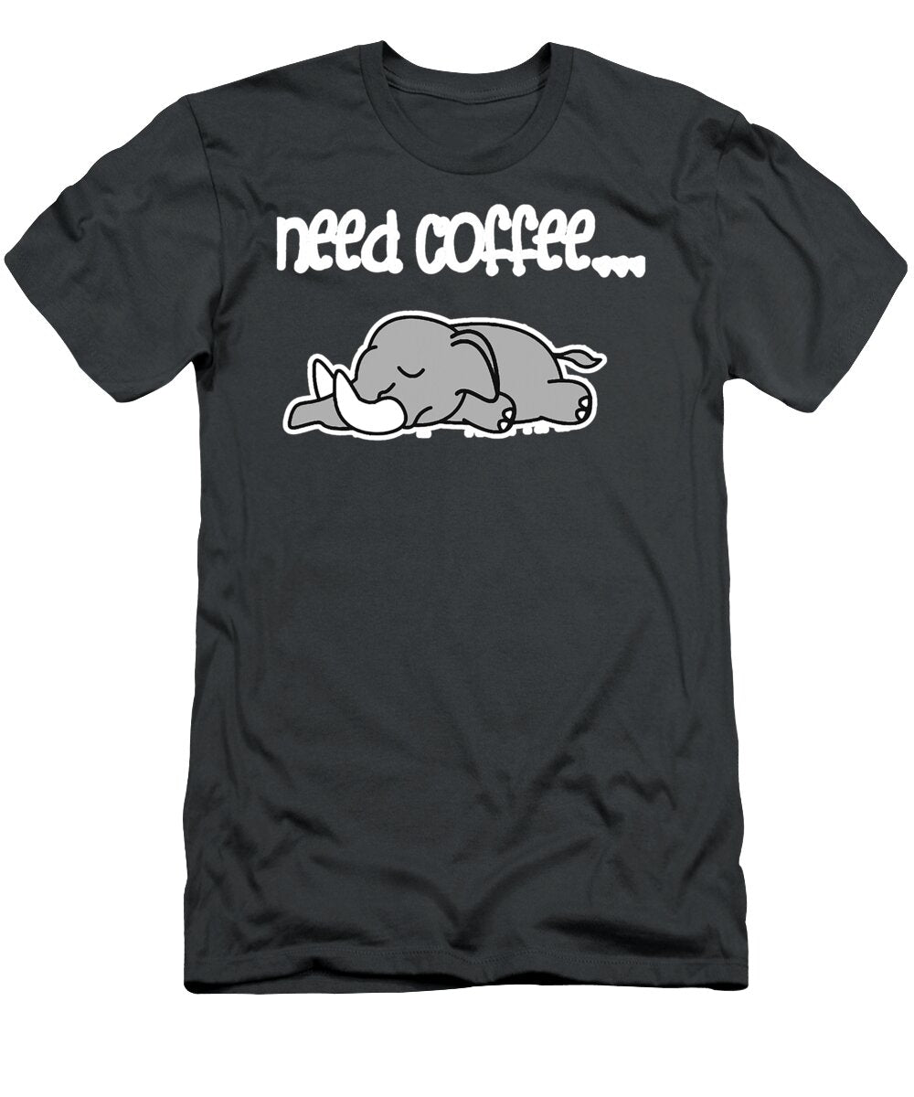 Elephant Need Coffee Drinker Elephant Clark Scribe T-Shirt