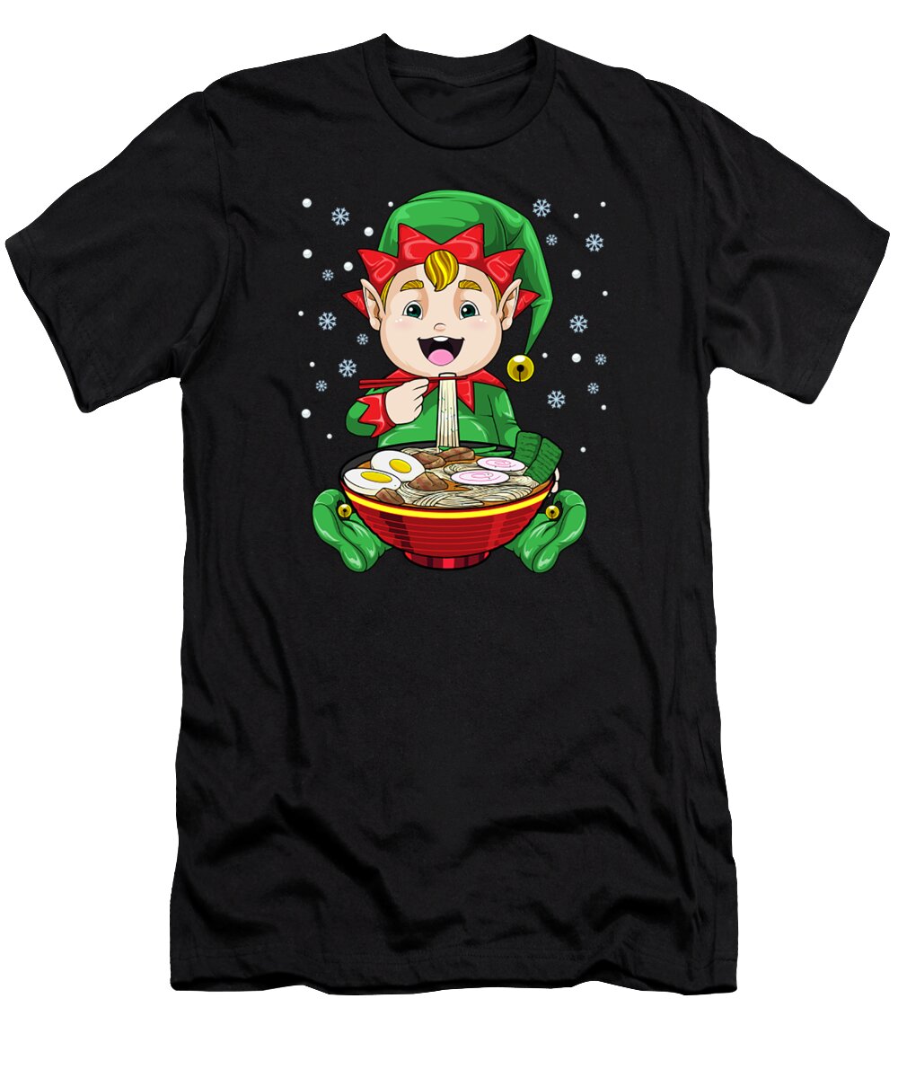 Elf Ramen Christmas Noodles Xmas Japanese Food Anime Tata Maulana T-Shirt