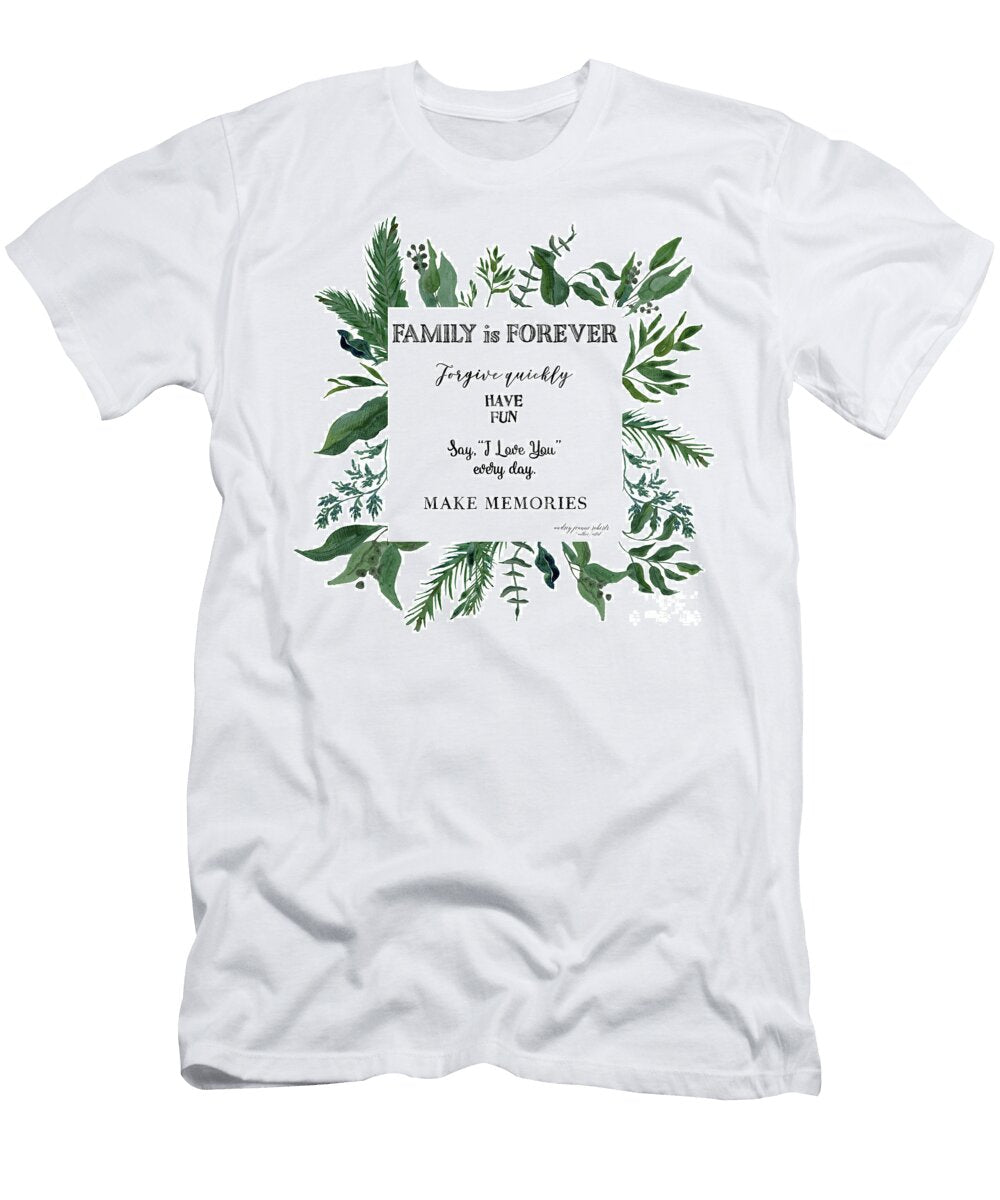 Emerald Wild Forest Foliage 3 Watercolor Audrey Jeanne Roberts T-Shirt