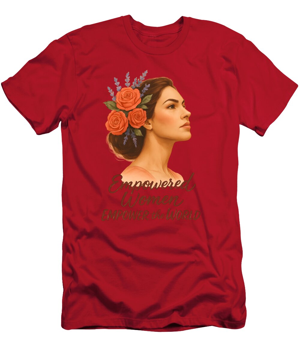 Empowered Woman with Floral Headpiece Mounir Khalfouf T-Shirt
