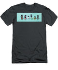 Empty Rolled Aint Tubes on Turquoise Background Dorin Puha T-Shirt