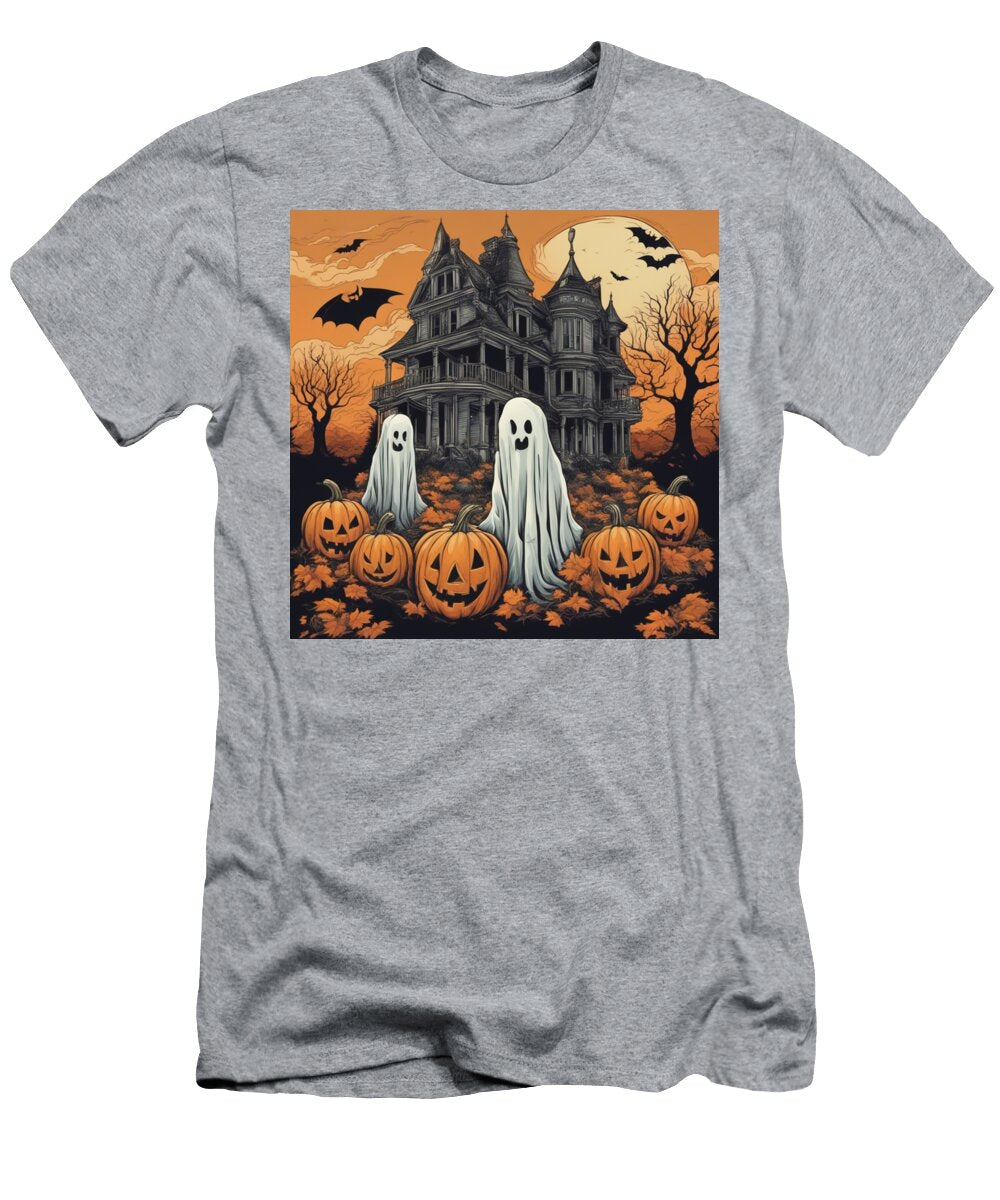 Enchanting All Hallows Eve a Spectacular Display of Castles Pumpkins and Lost Souls Vanjay T-Shirt