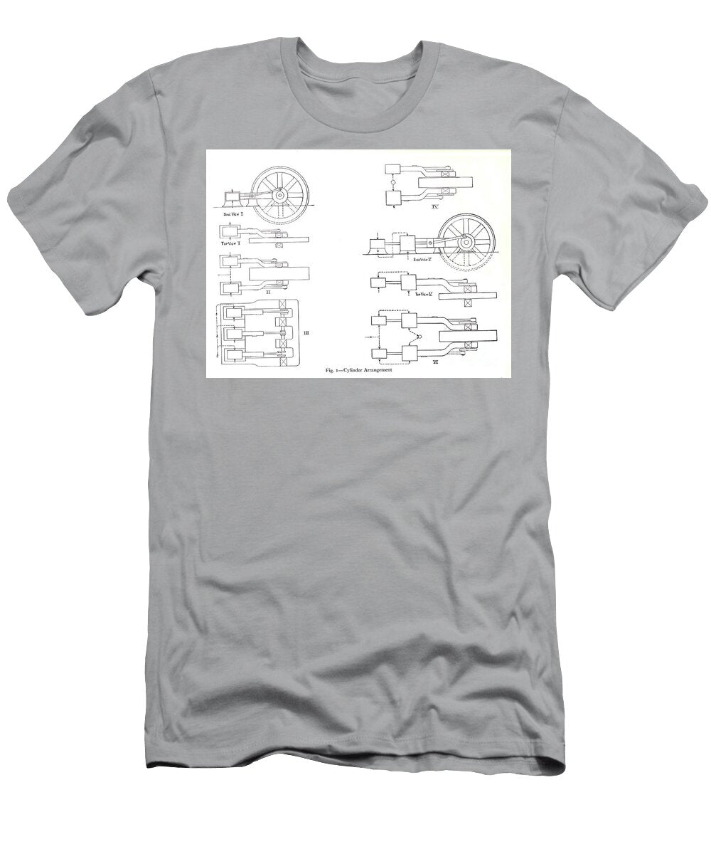 Engine Cylinder Arrangement Diagrams Illustrating Mechanical Eng As1 Historic Illustrations T-Shirt