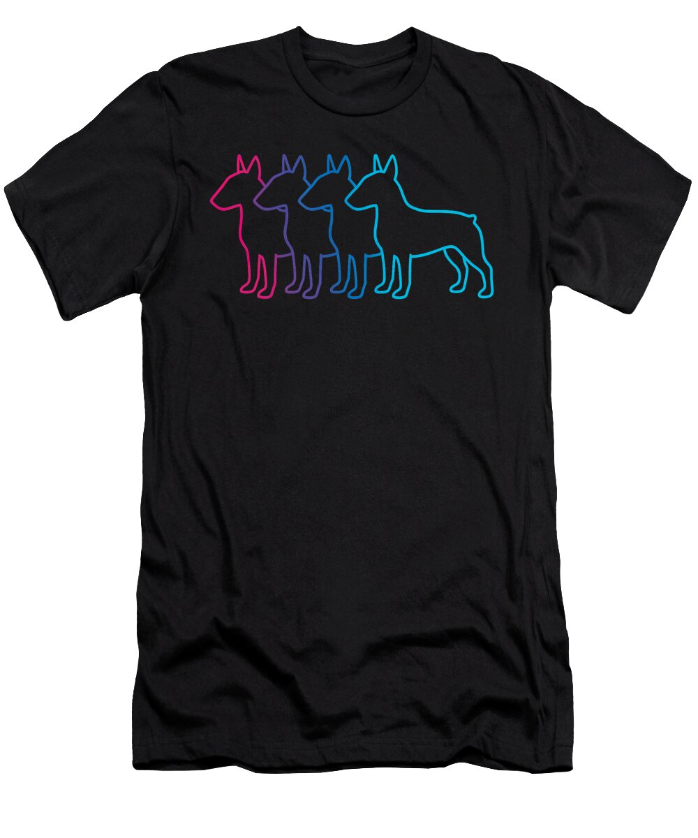 English Bull Terrier Retro Silhouette Synthwave Yah Lishr T-Shirt