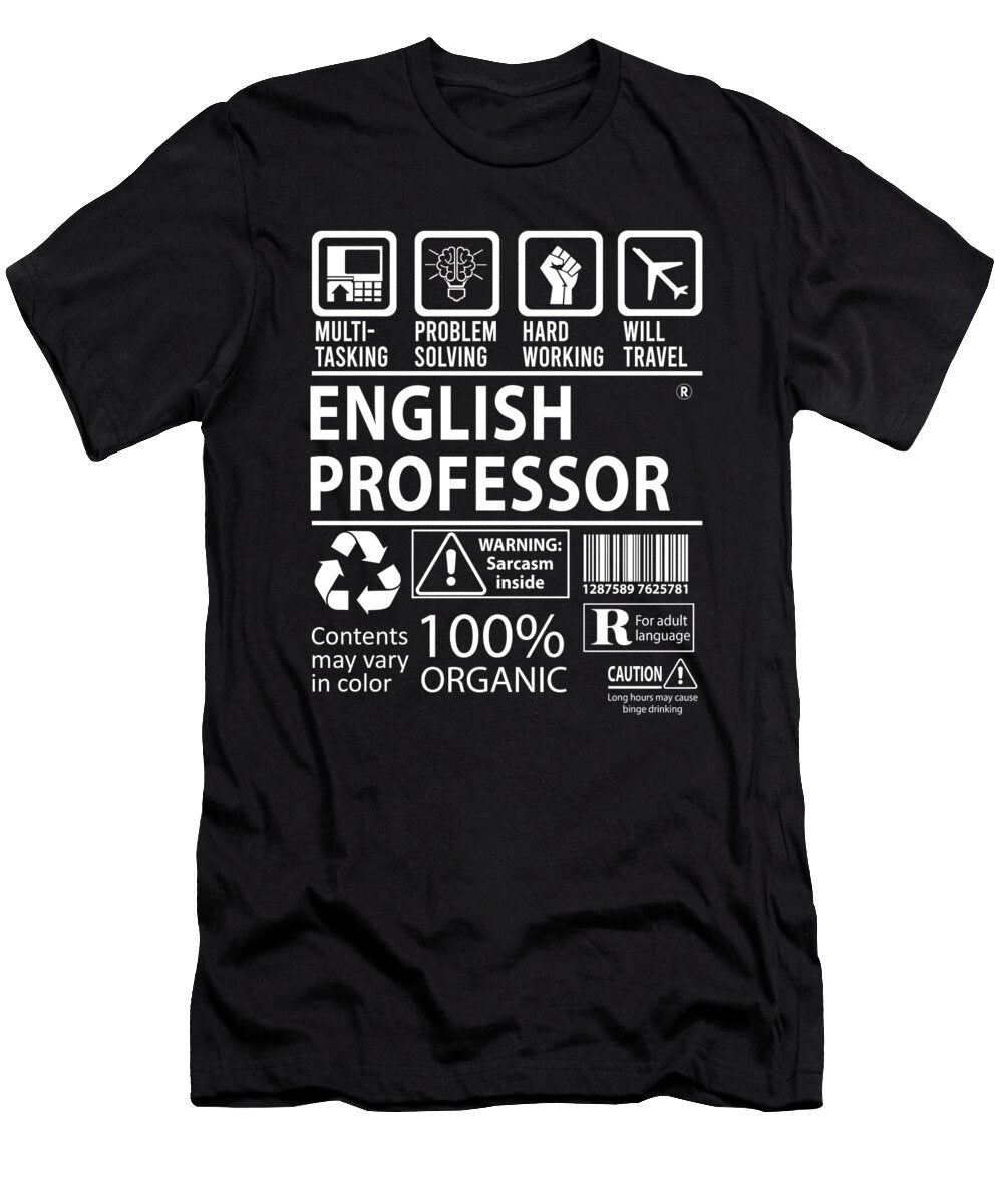 English Professor Multitasking Job Title Gift Item Shi Hu Kang T-Shirt