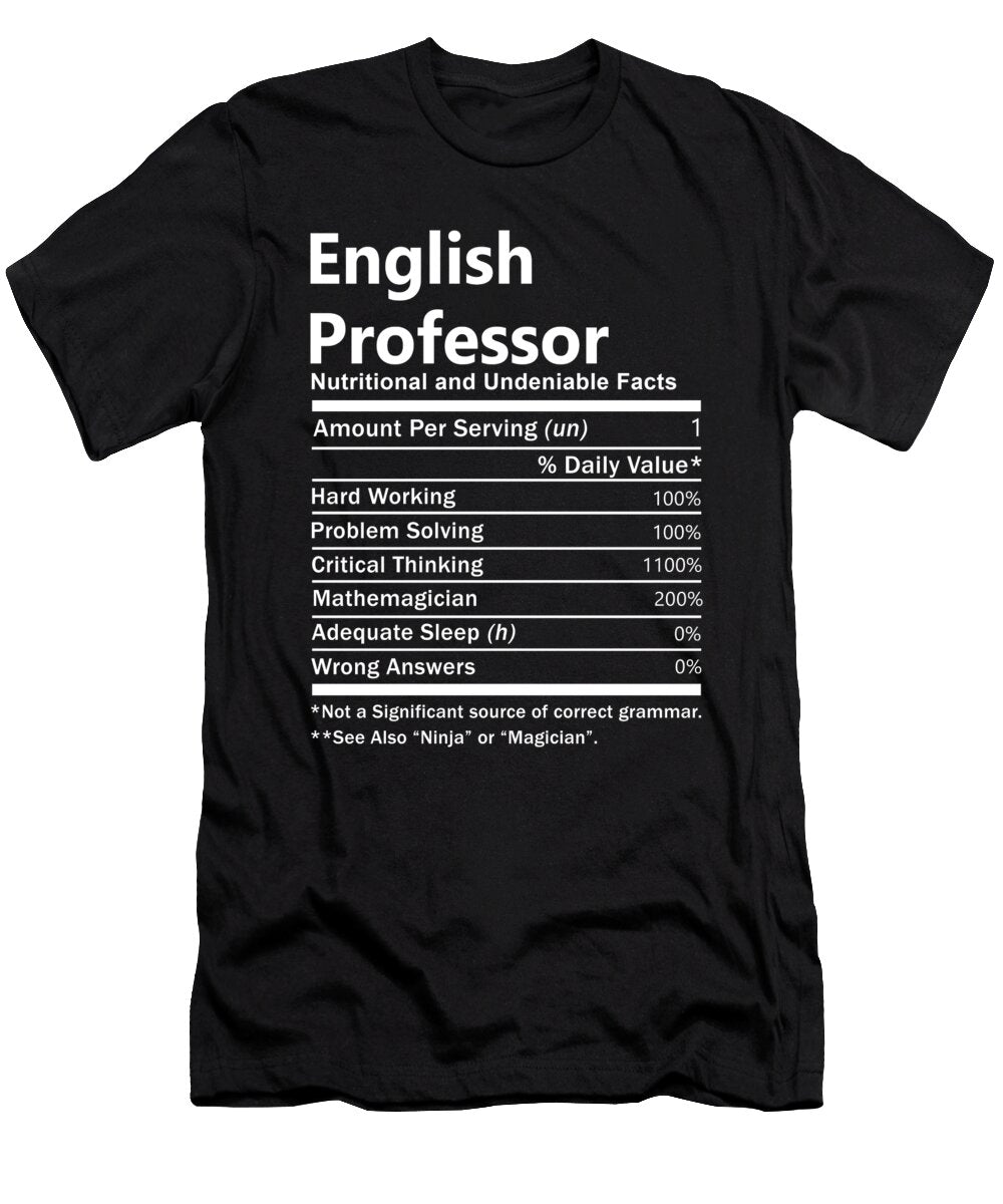 English Professor Nutrition Factors Gift Item Shi Hu Kang T-Shirt