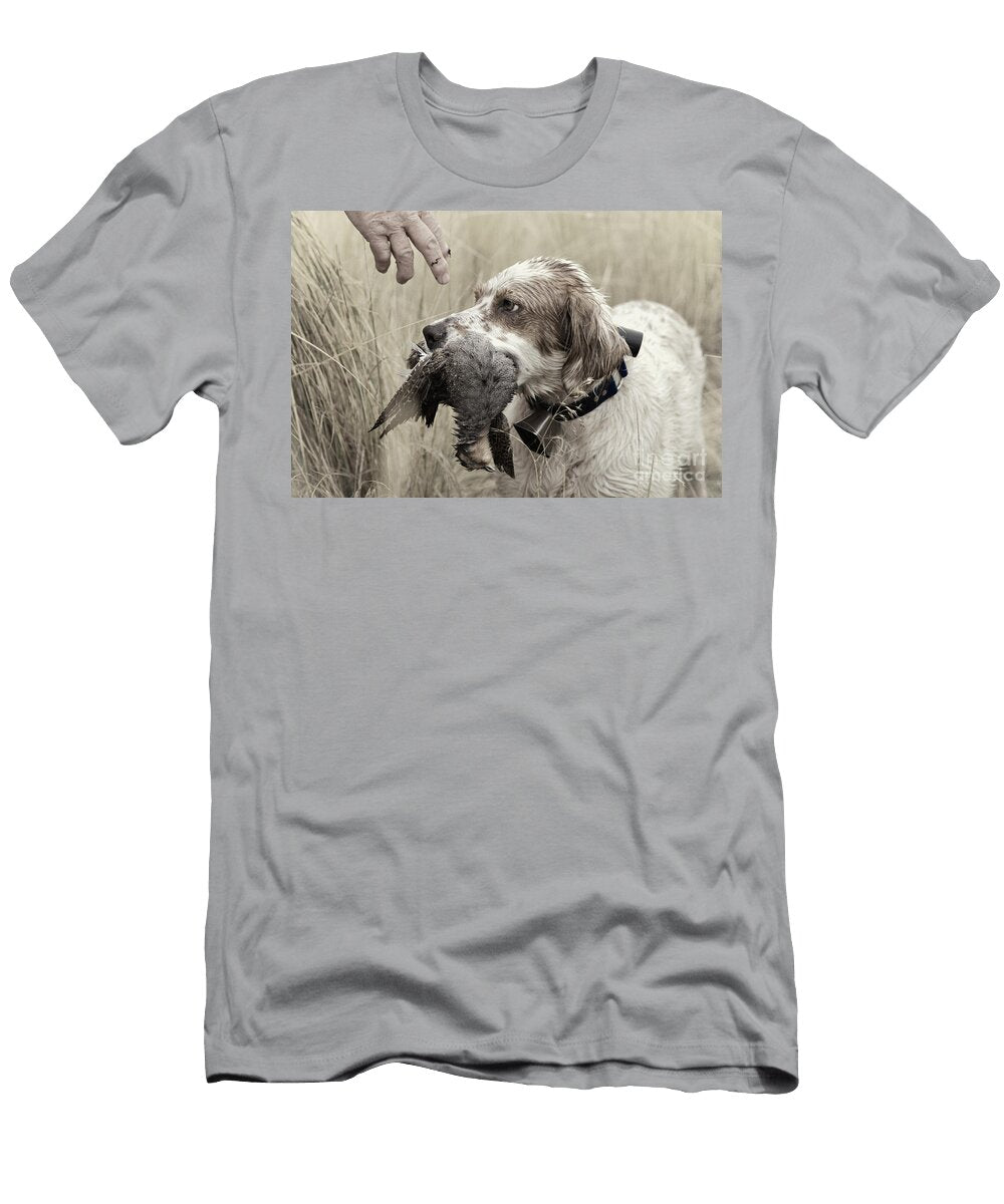 English Setter and Hungarian Partridge D003092a Daniel Dempster T-Shirt