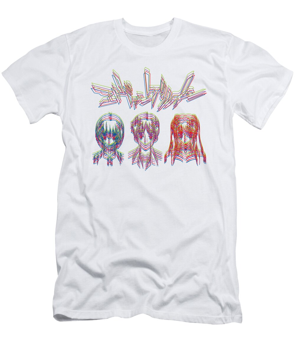 Eva Genesis of Psychedelic Friends in Neon Creative Style T-Shirt