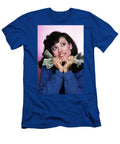 Excited Brunette Woman Holding Several Vintage Images T-Shirt