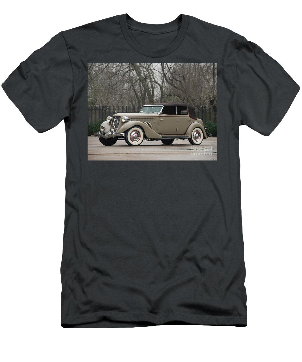 Exclusive American Retro Luxury Gray 1935 Auburn 851 Supercharged Dual Ratio Phaeton Sedan Vladyslav Shapovalenko T-Shirt