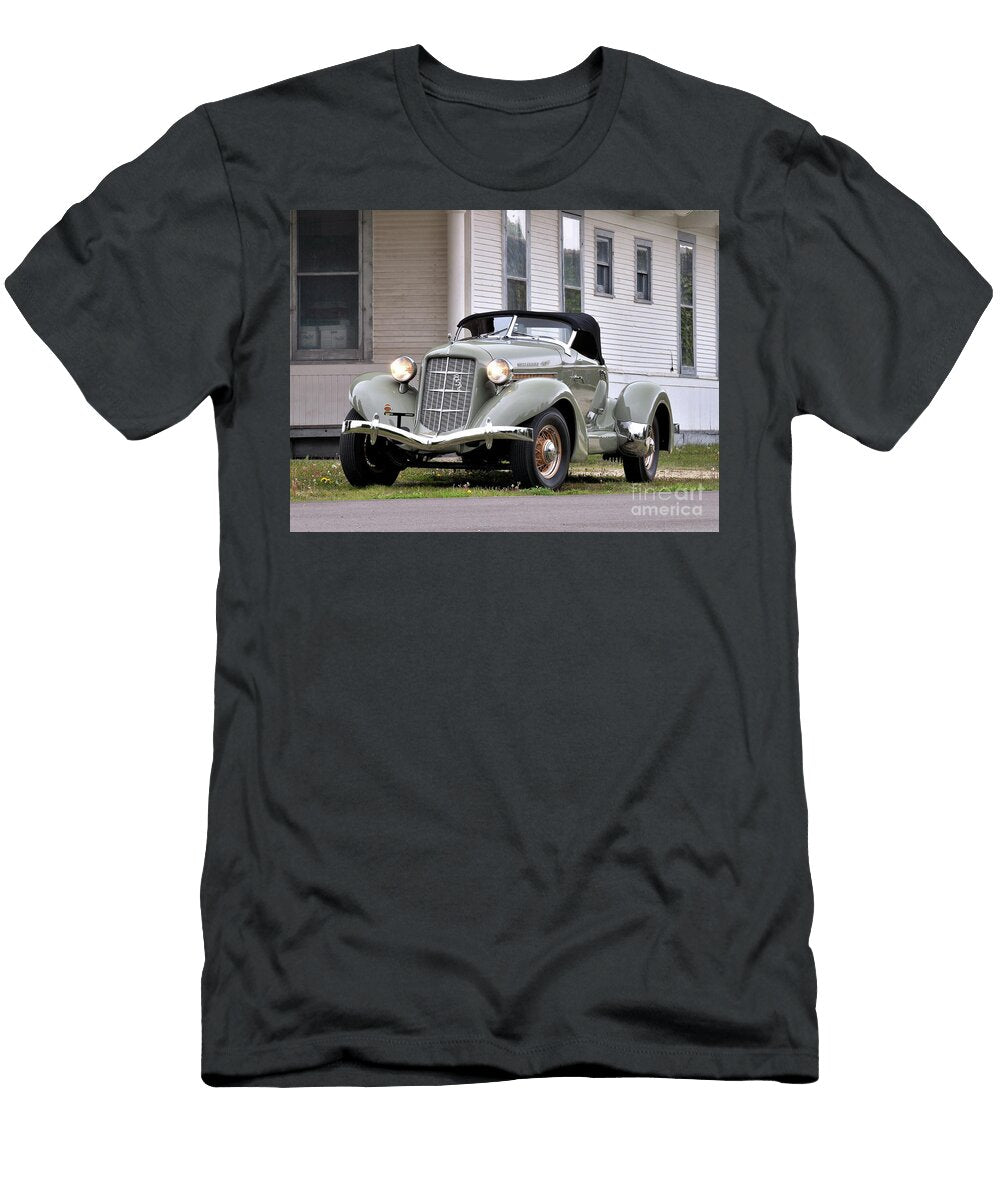 Exclusive American Retro Luxury Gray 1936 Auburn 852 Sc Dual Ratio Supercharged Speedster Vladyslav Shapovalenko T-Shirt