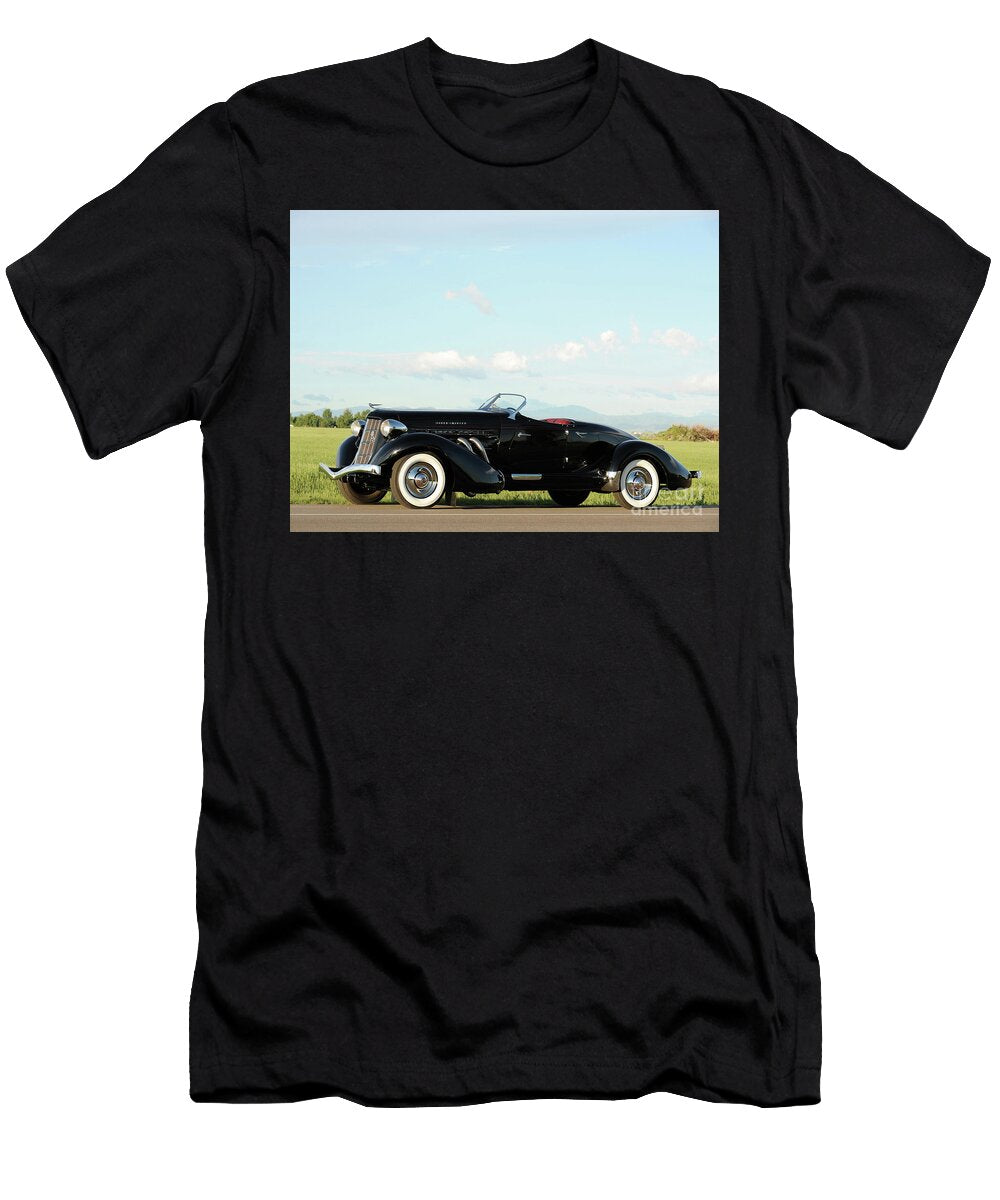 Exclusive American Retro Luxury Red 1936 Auburn 852 Sc Dual Ratio Supercharged Speedster Vladyslav Shapovalenko T-Shirt