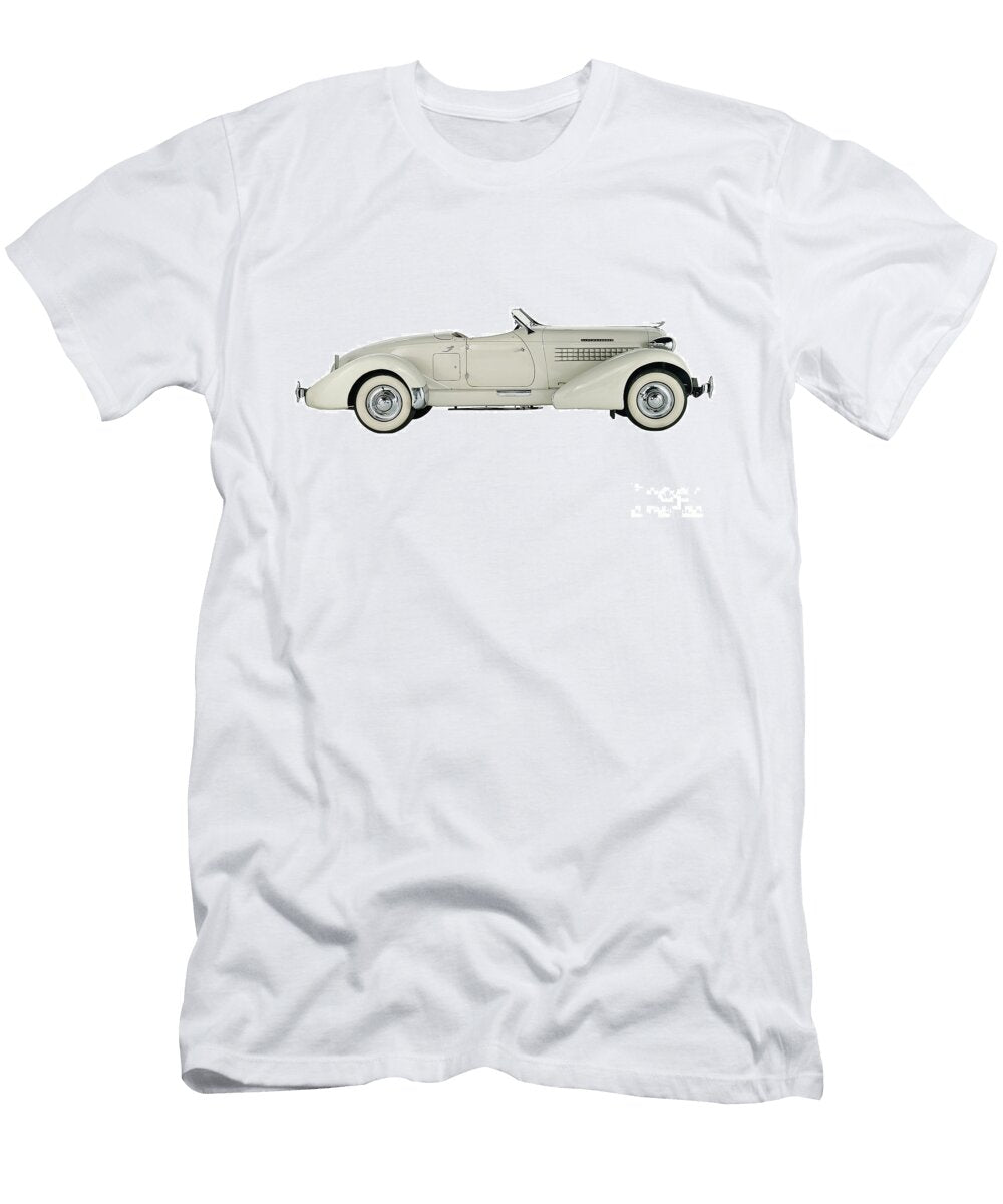 Exclusive American Retro Luxury White 1936 Auburn 852 Sc Dual Ratio Supercharged Speedster Vladyslav Shapovalenko T-Shirt