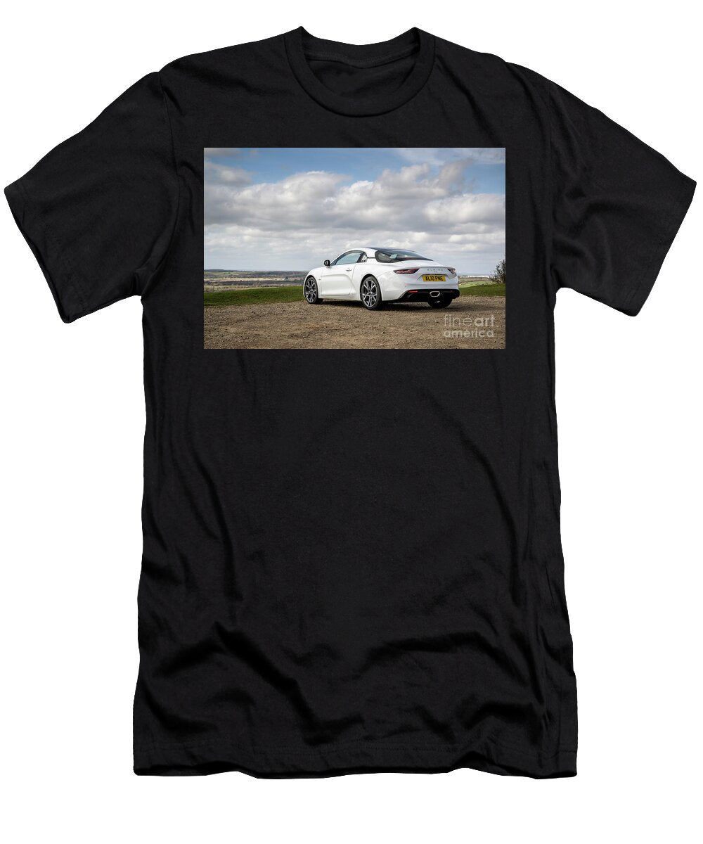 Exclusive French Sport Car White Alpine A110 Coupe Turbocharged Engine 18l Tce M5pt Vladyslav Shapovalenko T-Shirt