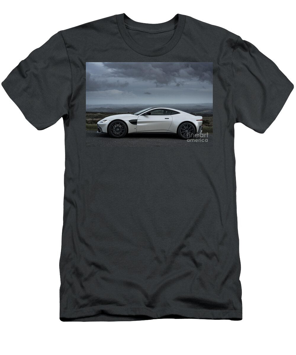 Exclusive Luxury Supercar White Aston Martin Vantage V8 Amg Engine M177 40l Twin Turbocharged Vladyslav Shapovalenko T-Shirt