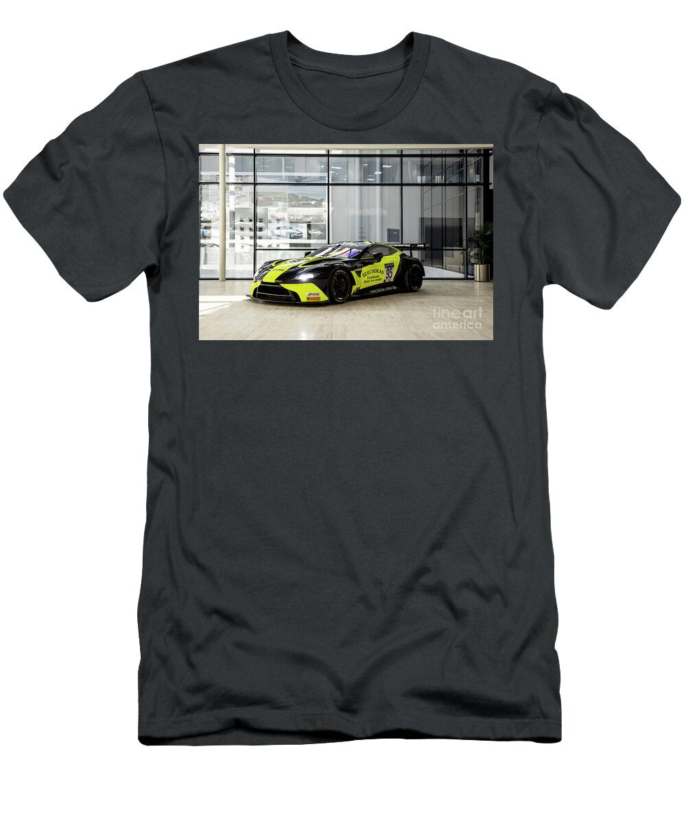 Exclusive Racing Supercar Black and Yellow Aston Martin Vantage Gt3 Amg M177 40l V8 Turbocharged Vladyslav Shapovalenko T-Shirt