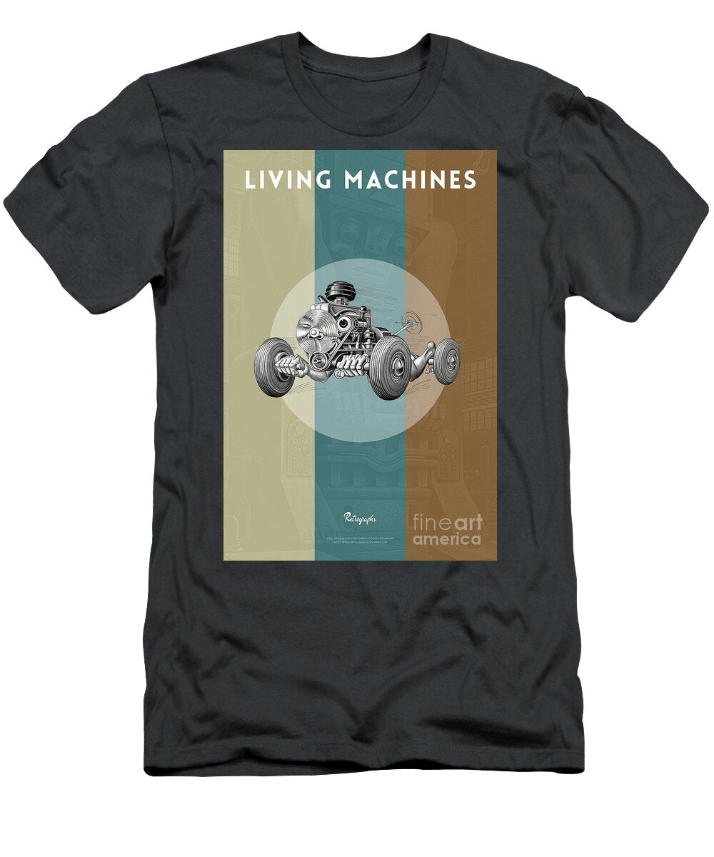 Exclusive Retrographs 1950s Speeding Chassis Poster Part of Living Machines Series Boris Artzybasheef T-Shirt