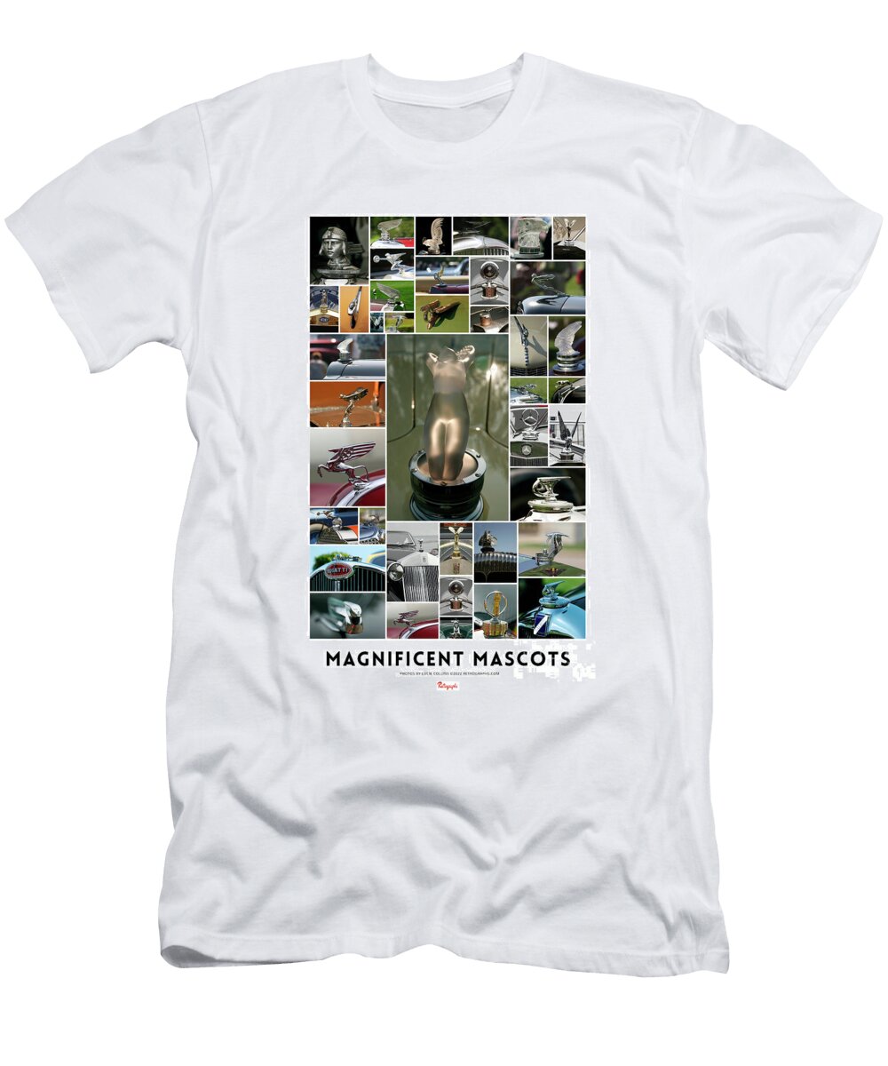 Exclusive Retrographs Poster Collage Featuring Over 40 Gorgeous Automobile Mascots By Photographer L Retrographs T-Shirt