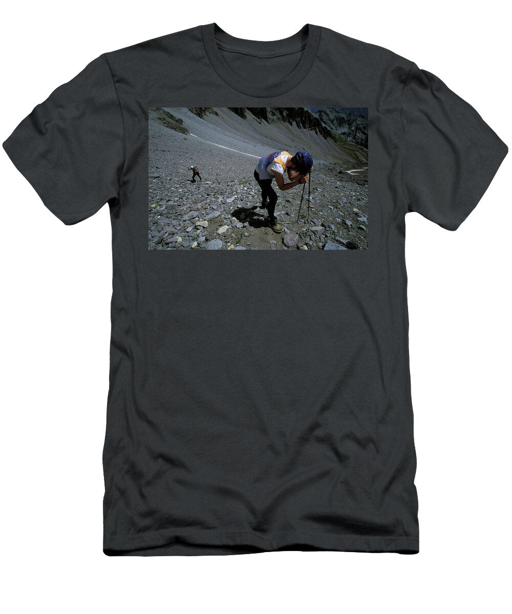 Exhausted Racer Leaning Over Trekking Corey Rich T-Shirt