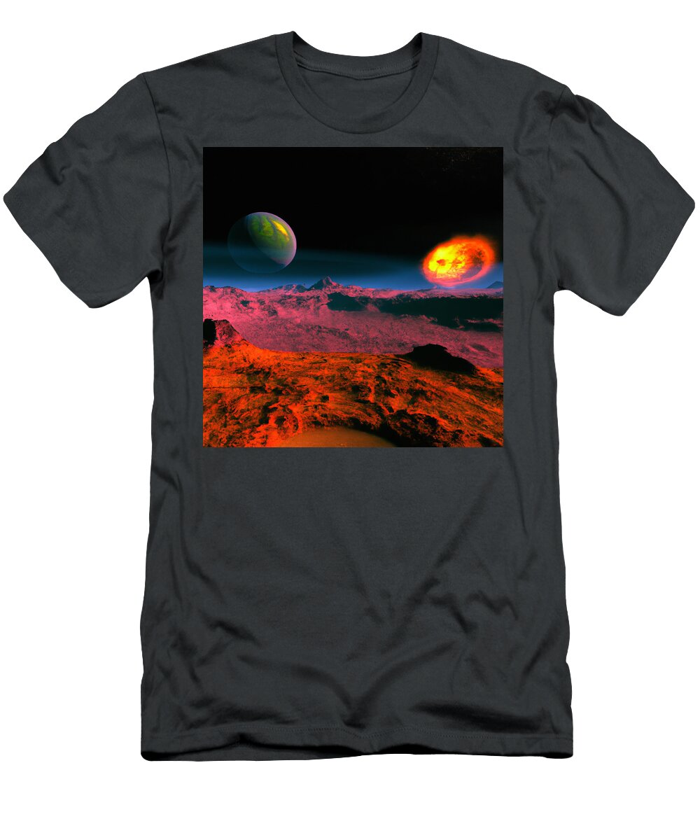 Extrasolar Planets Synthwave Volcano Localhost Ai T-Shirt
