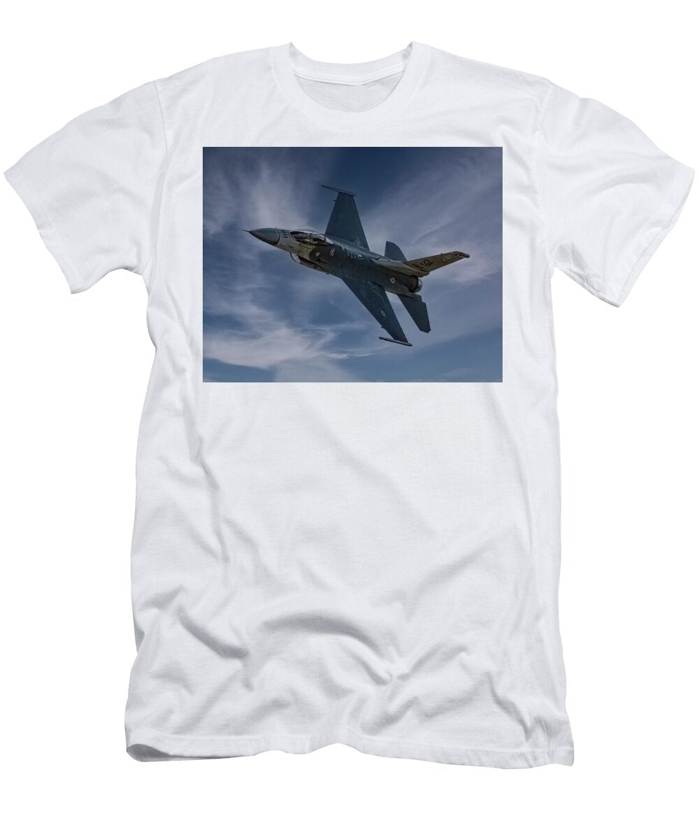F 16 Fighter Jet in Mid Flight Jeff Stallard T-Shirt