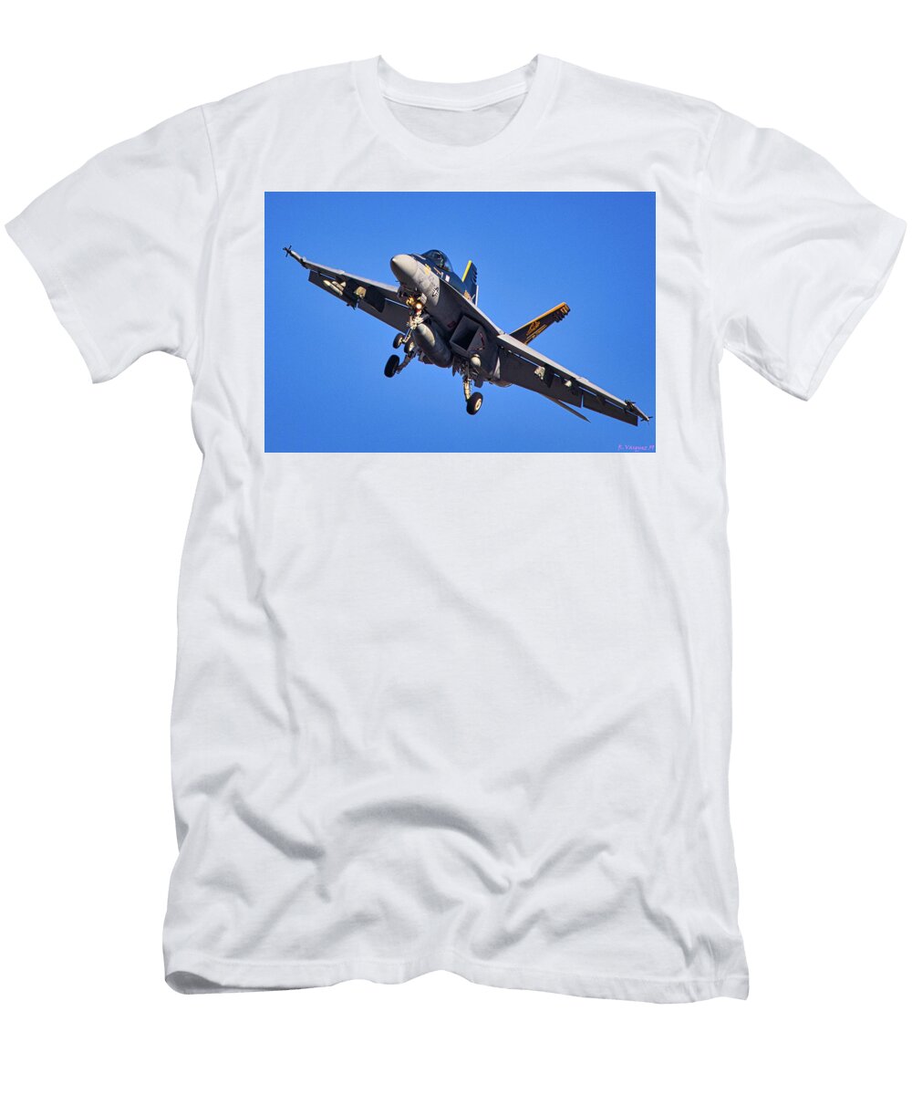 F 18 Super Hornet on Approach Nas Oceana Rene Vasquez T-Shirt