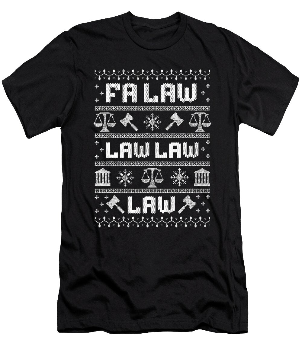 Fa Law Law Lawyer Christmas Ugly Attorney Law Natalie Lidford T-Shirt