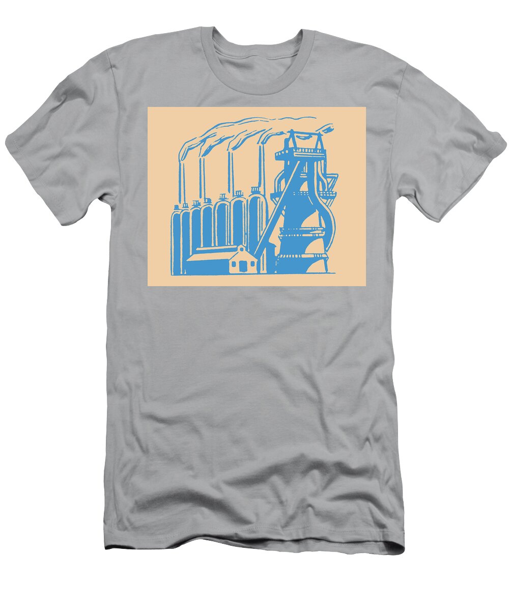 Factory with Smoke Stacks Csa Images T-Shirt