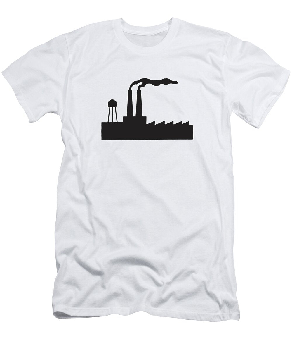 Factory with Two Smokestacks Csa Images T-Shirt