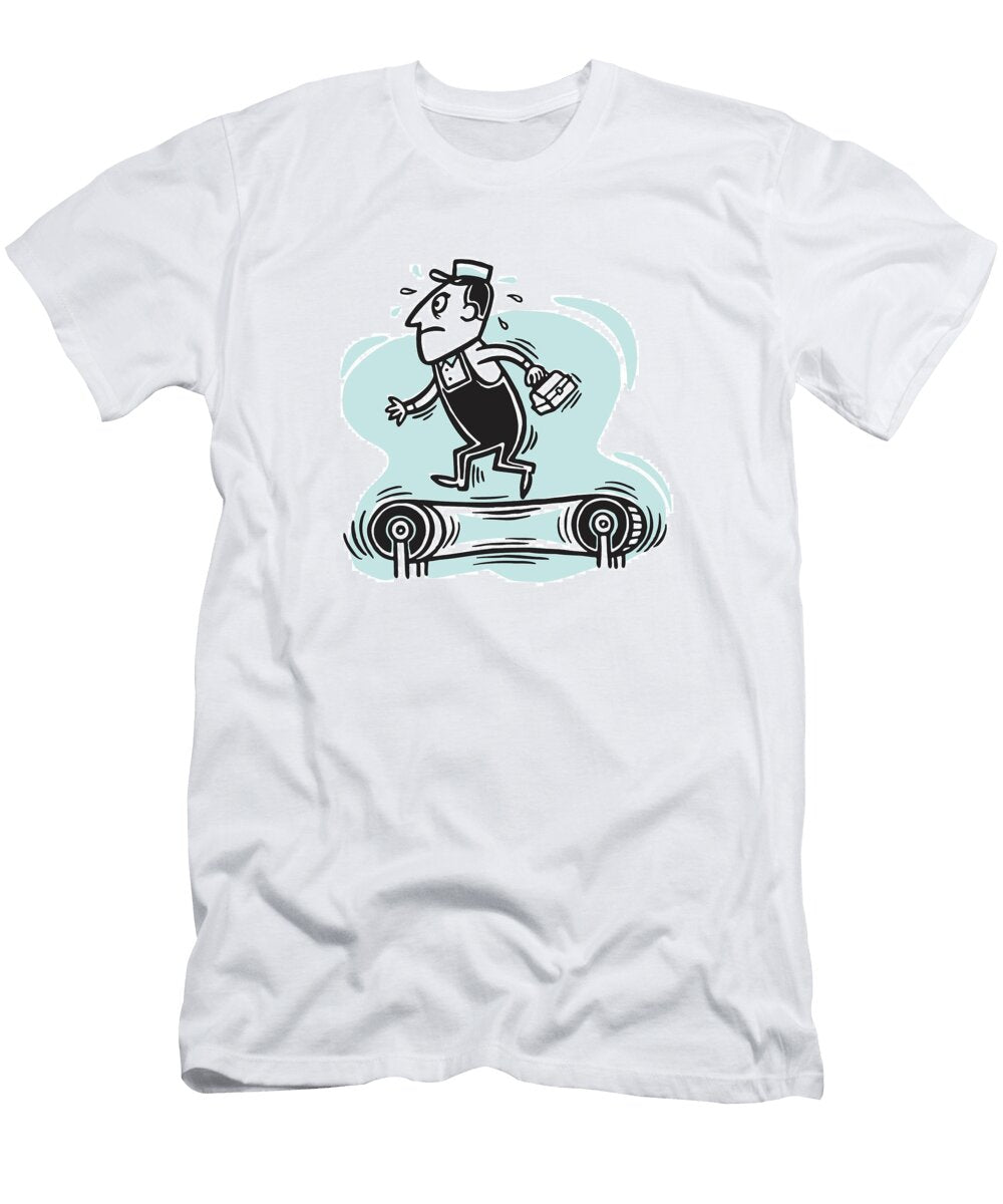 Factory Worker on Treadmill Csa Images T-Shirt