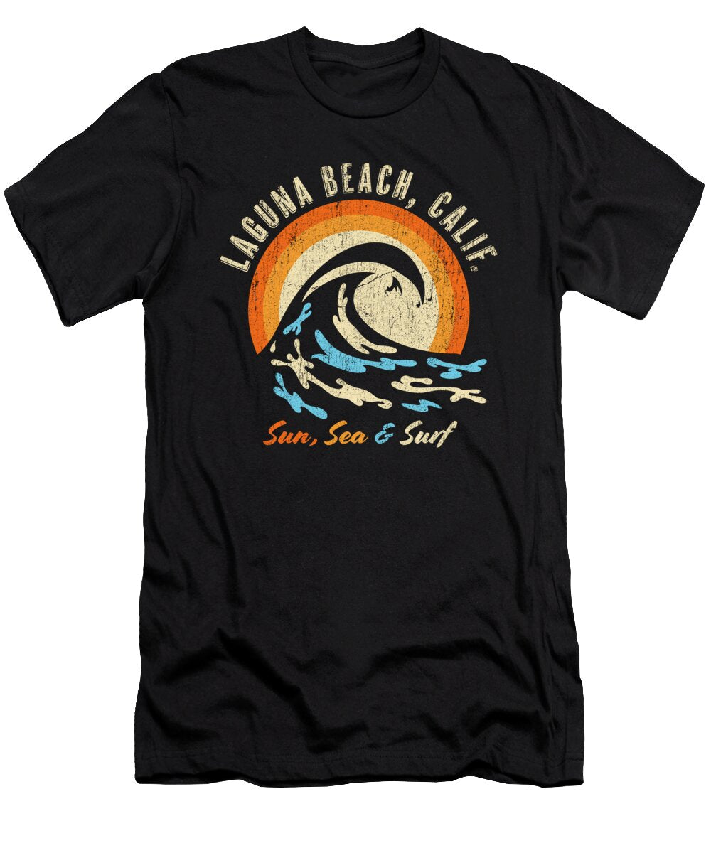 Faded Vintage Laguna Beach Vacation Vector Deluxe T-Shirt