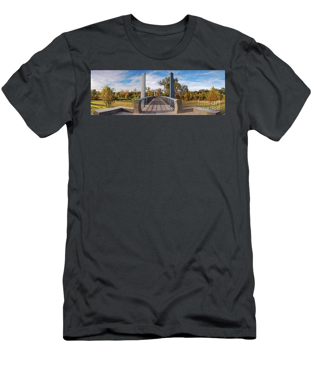 Fall Panorama of Carruth Pedestrian Bridge At Buffalo Bayou Park City of Houston Southeast Texas Silvio Ligutti T-Shirt