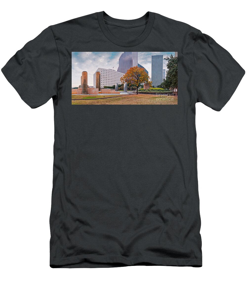 Fall Season Panorama of Tranquility Park in Downtown Houston Harris County Texas Silvio Ligutti T-Shirt