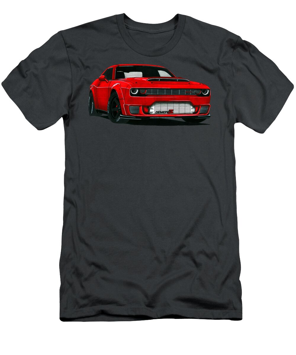 Famous Muscle Car Dodge Challenger Srt Demon 170 62l V8 Supercharged D170 Vladyslav Shapovalenko T-Shirt