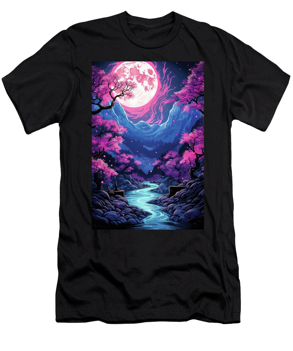 Fantasy Alien Landscape 03 Moon River Matthias Hauser T-Shirt