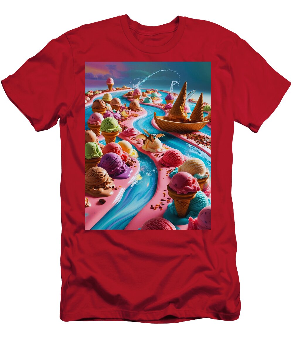 Fantasy of Ice Cream Cone River Alisha Shaikh T-Shirt