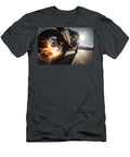 Fast Bikes Motorcycle Racing Burning Tires Kawasaki Ninja Zx 10r in a Low Angle Shot Exhaust Flames Grover Mcclure T-Shirt